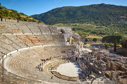 The Great Theatre ruins in the ancient Ephesus city in Turkey