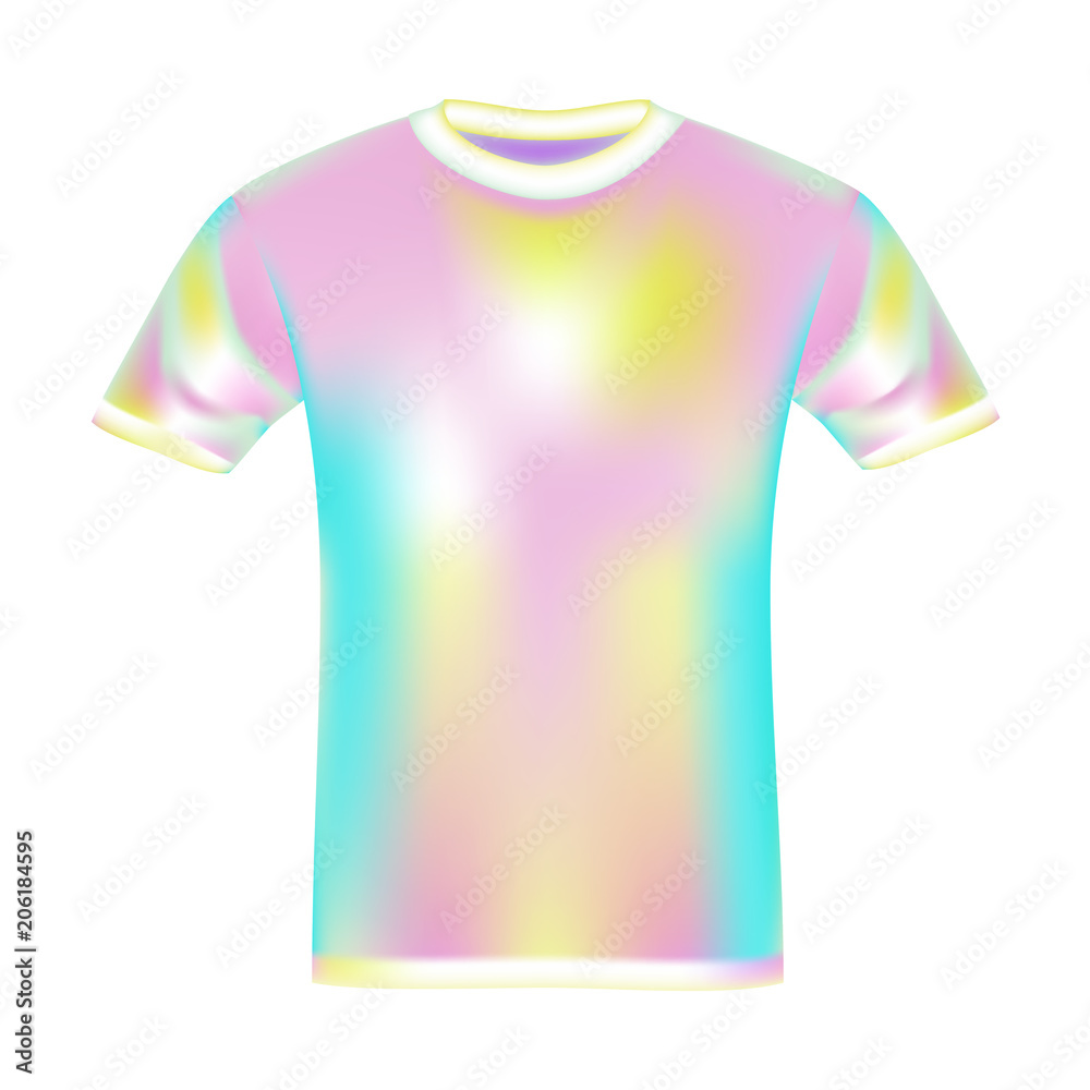 White t-shirt with rainbow color