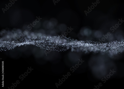 Abstract background consisting of waves and particles © alexmu