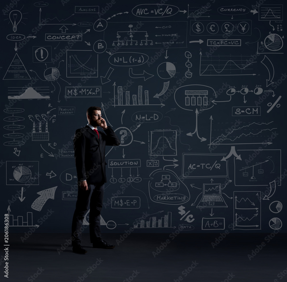 Businessman in business, office, career and technology concept. Businessman in business, office, career and technology concept.