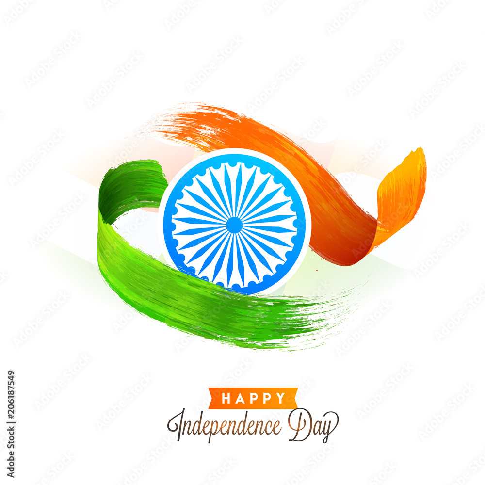 India independence day banner background people holding flag  wall  stickers wallpaper vector tricolour  myloviewcom