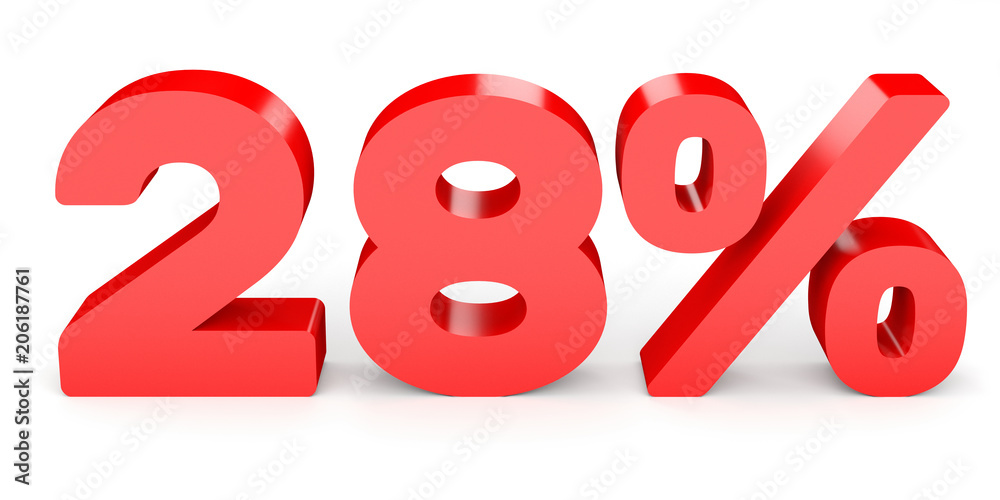 Twenty eight percent off. Discount 28 %. Twenty eight percent off. Discount 28 %.