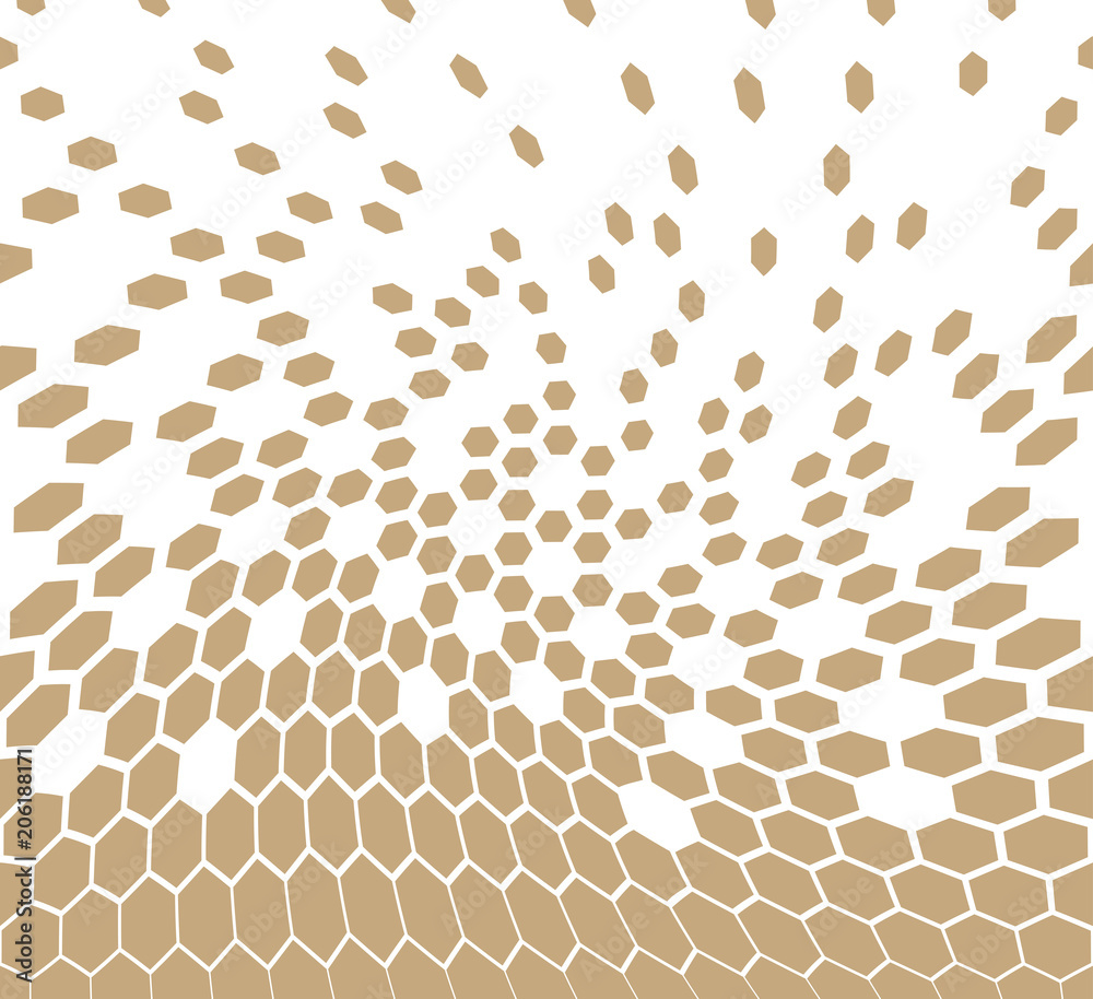 hexagon halftone geometric vector patter