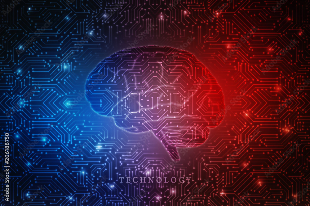 Obraz premium Human brain 2d illustration