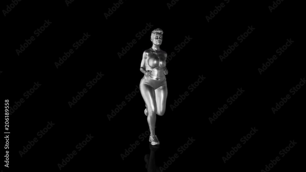 Running fat obese woman for slim - healthy lifestyle concept Running fat obese woman for slim - healthy lifestyle concept
