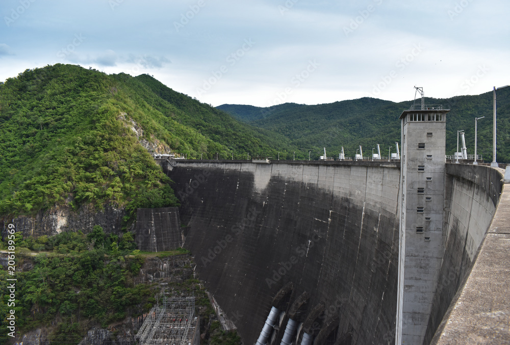 The Power of Bhumibol dam at Tak in Thailand.