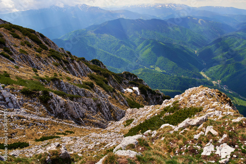 Alpine landscape in a cloudy day