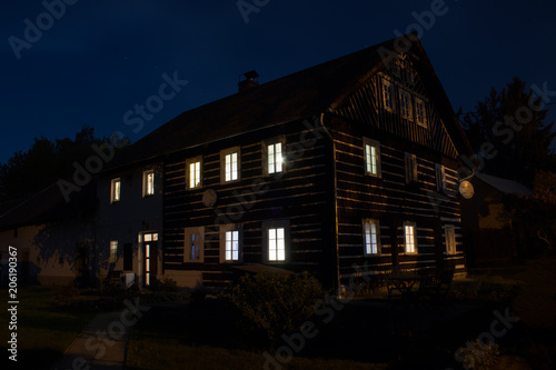 Old house after sunset