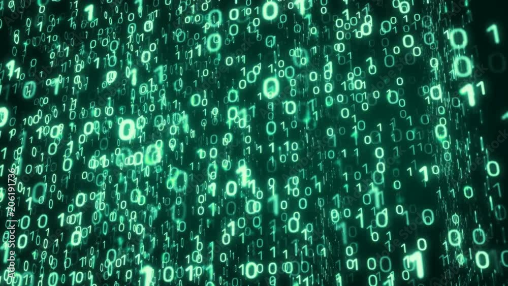 Binary digits in virtual space