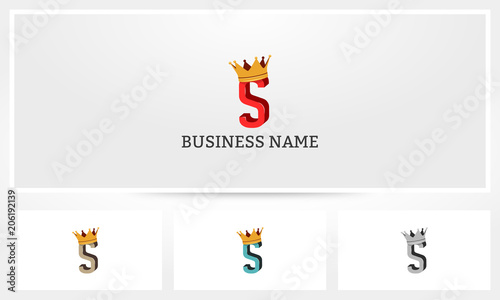 S Letter Alphabet Crown Logo