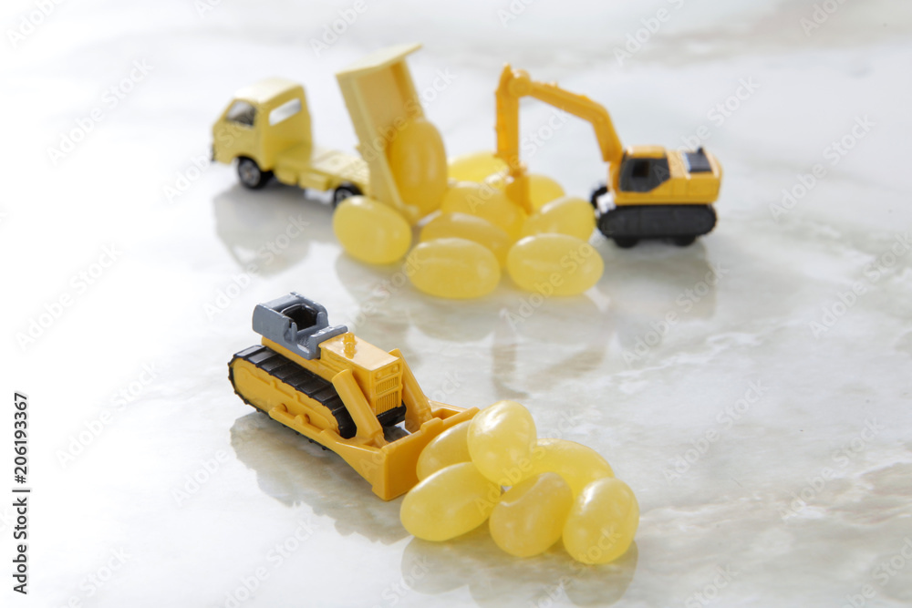 Obraz premium ミニカー 働く車 A