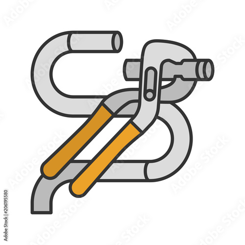 Tongue and groove pliers cutting wire color icon