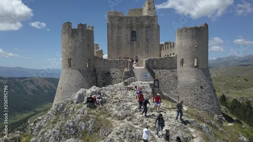 Rocca Calascio castle panoramic aerial view
