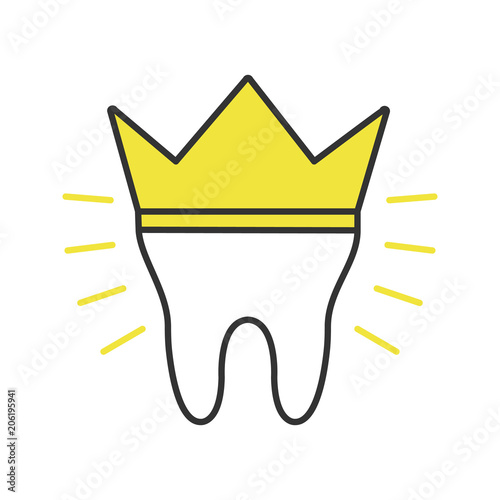 Dental crown color icon