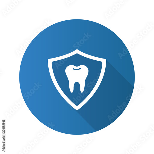 Teeth protection flat design long shadow glyph icon