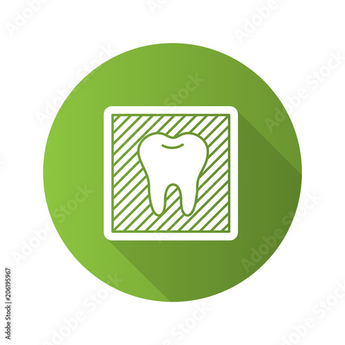 Dental X-ray flat design long shadow glyph icon