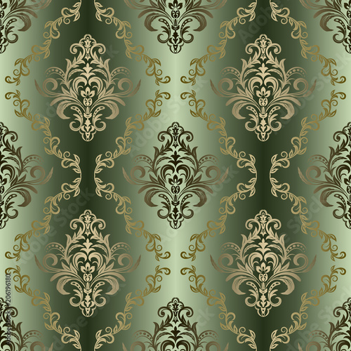 Vector damask seamless pattern background. Classic vintage pattern. Damask wallpaper