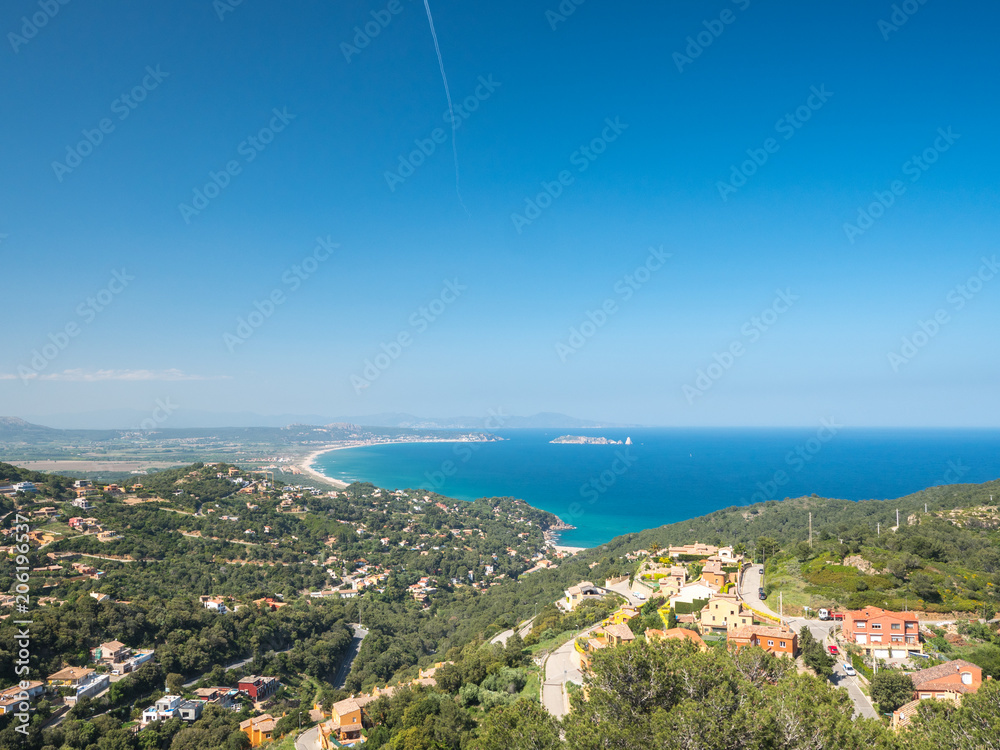 Views of the Raco beach and the Medes islands from the Begur castle Views of the Raco beach and the Medes islands from the Begur castle