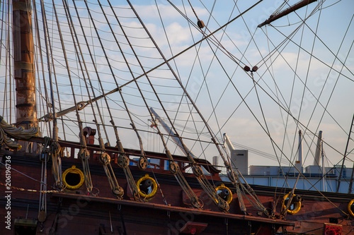 Wallpaper Mural Part of the rigging on Galleon Neptune a replica wooden sailing ship used in Roman Polanskys film in which it portrayed the Jolly Roger Torontodigital.ca