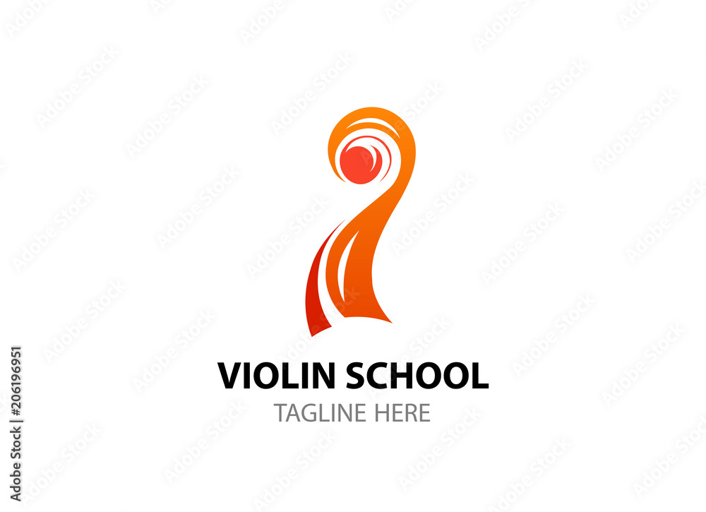 Logo template for Violin school, academy, web site Logo template for Violin school, academy, web site