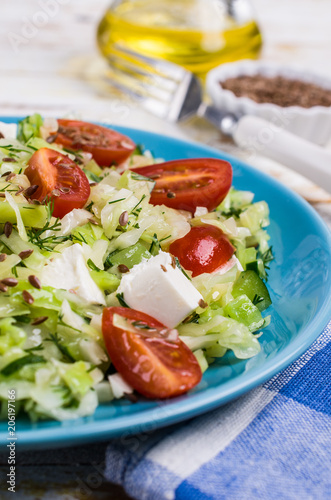 Salad with raw vegetables