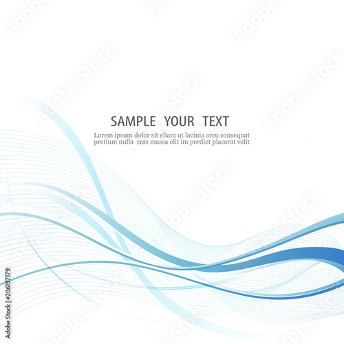 Elegant abstract smooth speed blue wave with modern stream background. Vector, illustration, eps10. © Design Lady