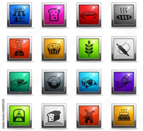 bakery icon set
