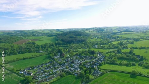 Aerial View Of Countryside Village