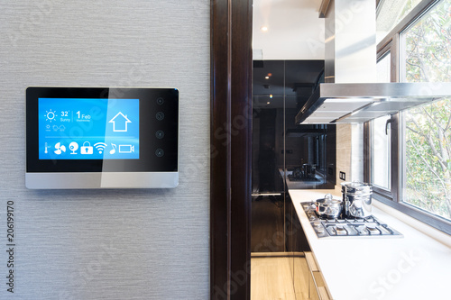 smart screen with smart kitchen in the modern home