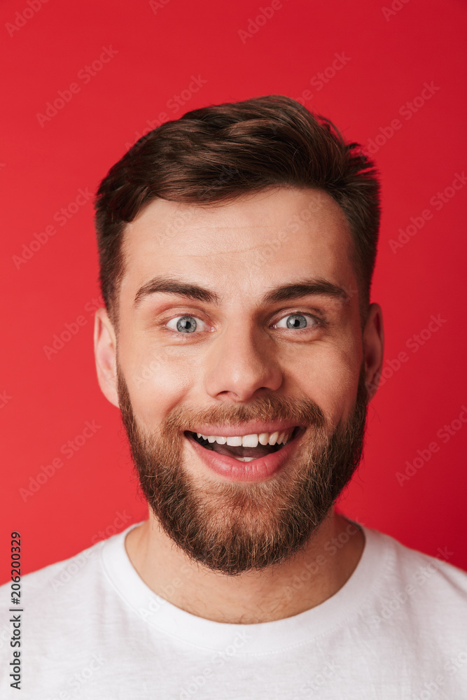 Handsome surprised young man looking camera. Handsome surprised young man looking camera.