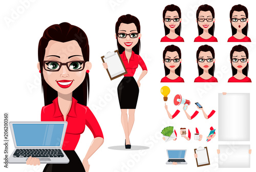 Secretary in office style clothes