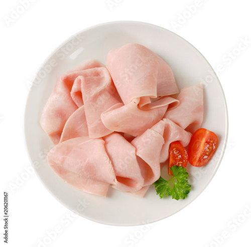 slices of pork ham