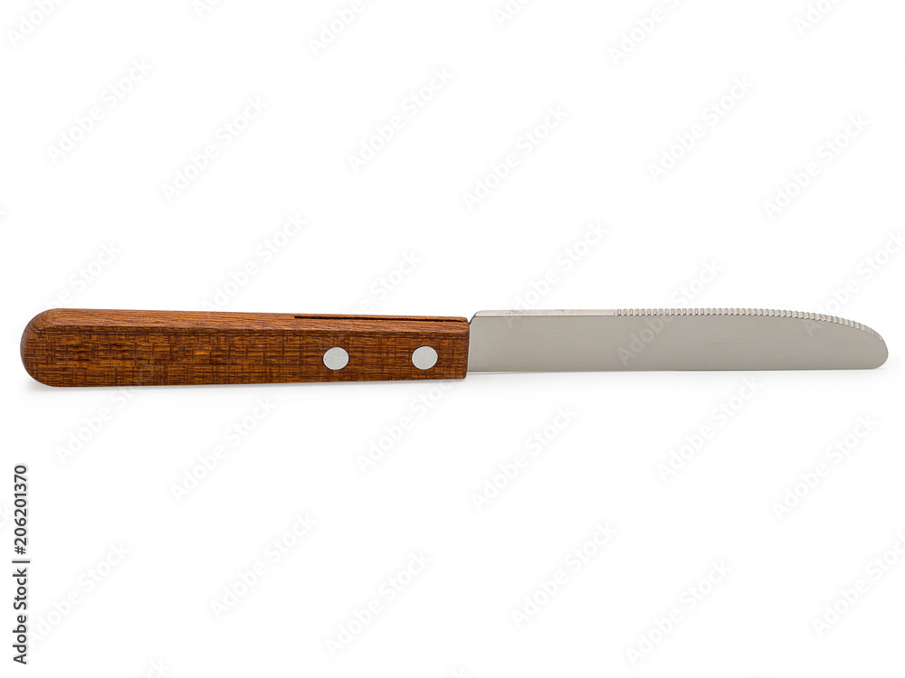 Steak knife, with wooden handle.(clipping path) Steak knife, with wooden handle.(clipping path)