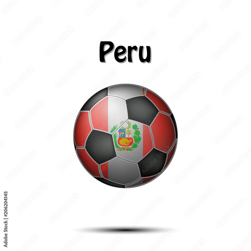 Flag of Peru in the form of a soccer ball Flag of Peru in the form of a soccer ball