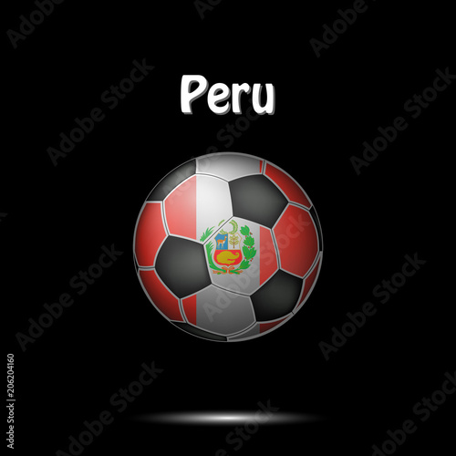 Flag of Peru in the form of a soccer ball