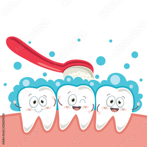 Vector Illustration Of Cartoon Tooth