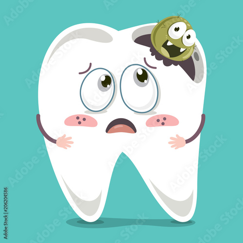 Vector Illustration Of Cartoon Tooth