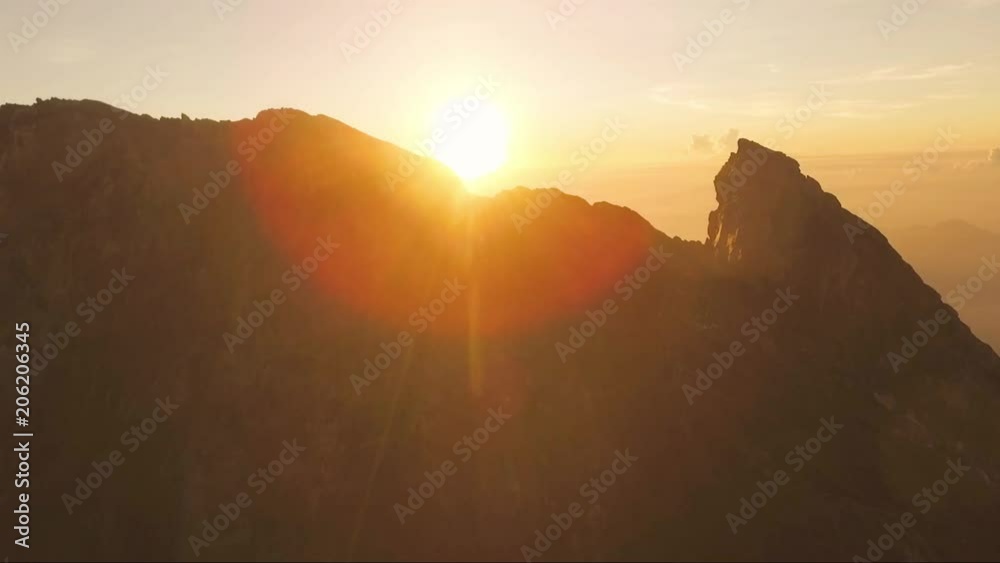 Aerial drone video on the Mount Agung Summit on the Bali Island in Indonesia Aerial drone video on the Mount Agung Summit on the Bali Island in Indonesia