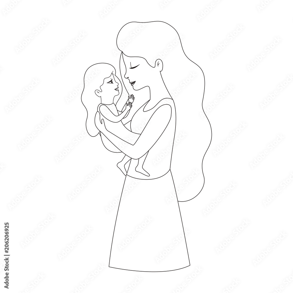 mother lifting daughter characters vector illustration design mother lifting daughter characters vector illustration design