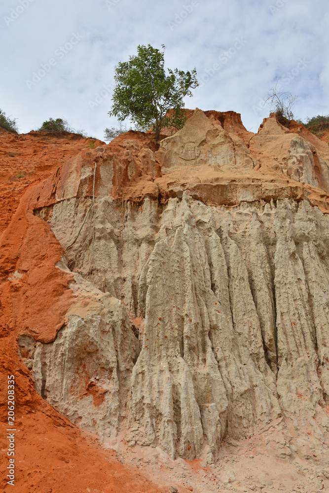 The canyon walls of a section of The Fairy Stream (Suoi Tien) in Mui Ne, Binh Thuan Province, Vietnam

