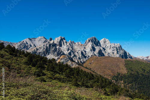 Mountain view of Road Trip in borders between Sichuan and Yunnan provinces in China