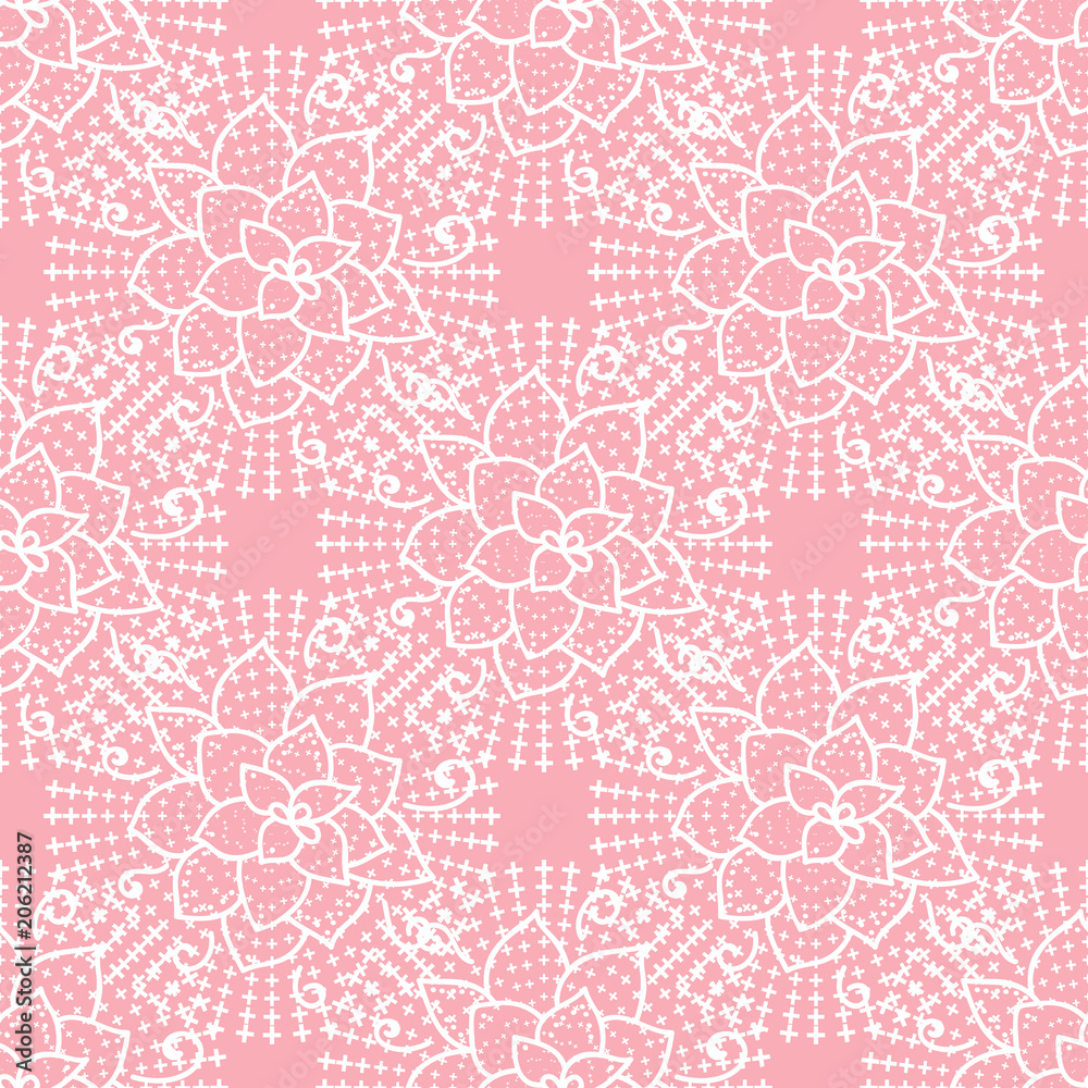 Pink Lace Flower Background By Ayme Designs