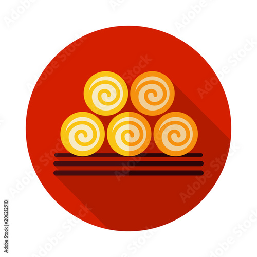 Round hay bales icon