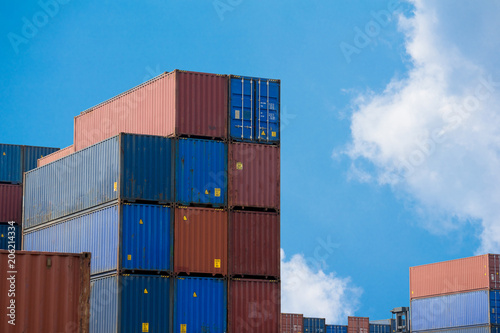 Container cargo at shipping yard for export to oversea.