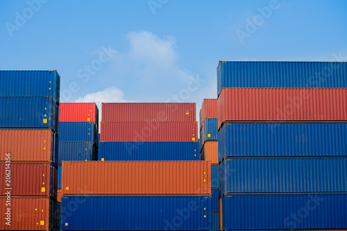 Container cargo at shipping yard for export to oversea.