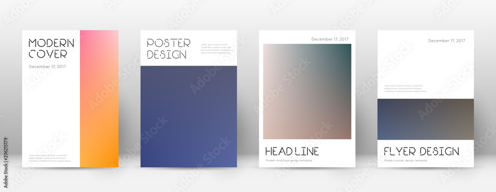 Flyer layout. Minimal charming template for Brochure, Annual Report, Magazine, Poster, Corporate Presentation, Portfolio, Flyer. Appealing color transition cover page.