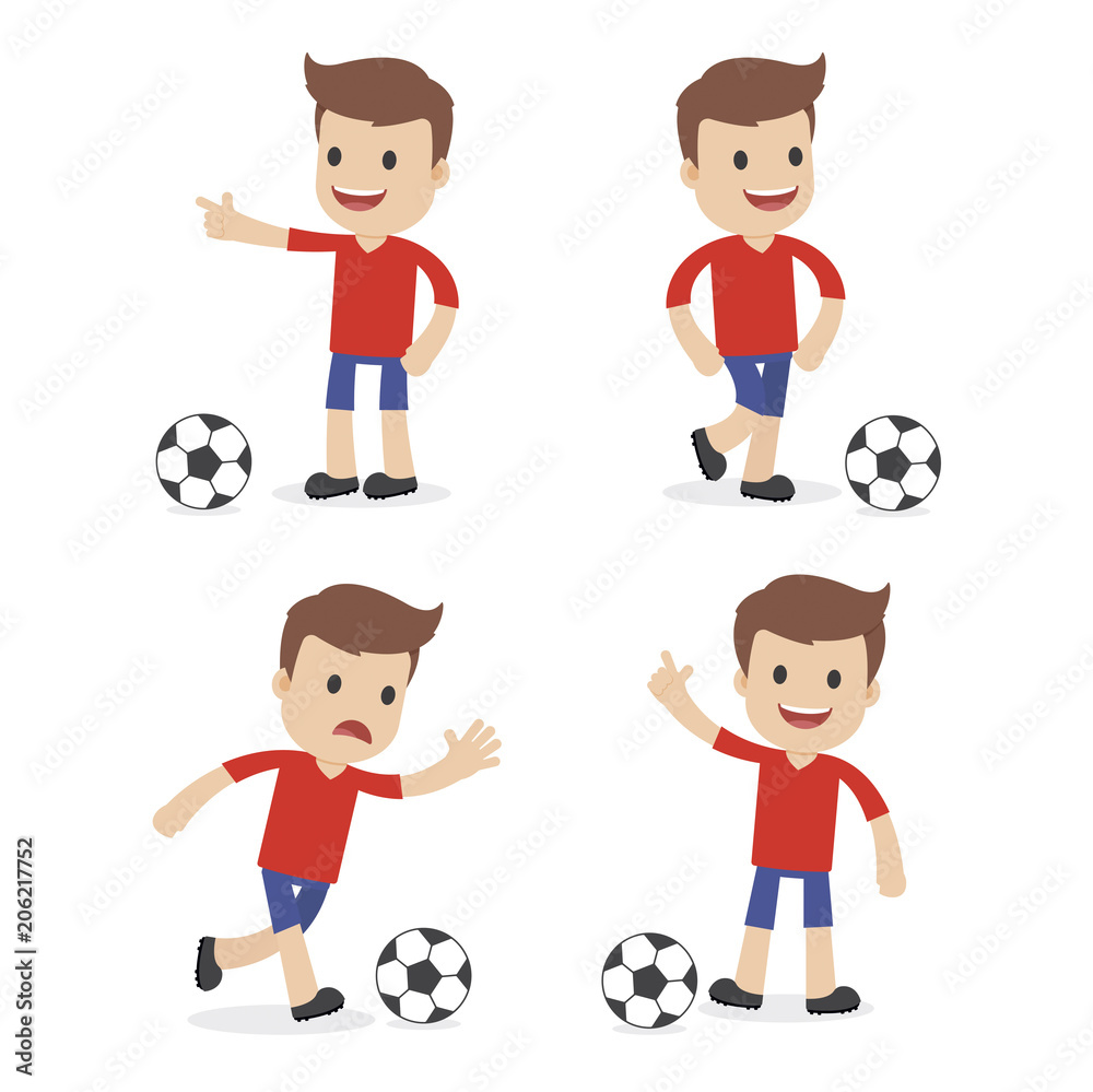 Funny cartoon of a soccer player