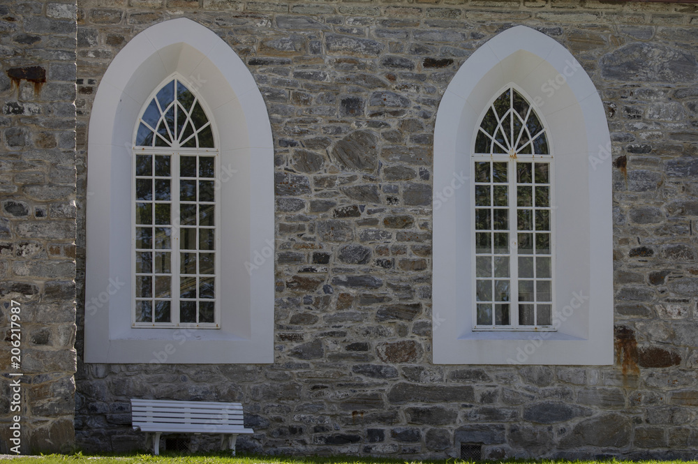 Fototapeta premium Windows in chruch Northern Norway