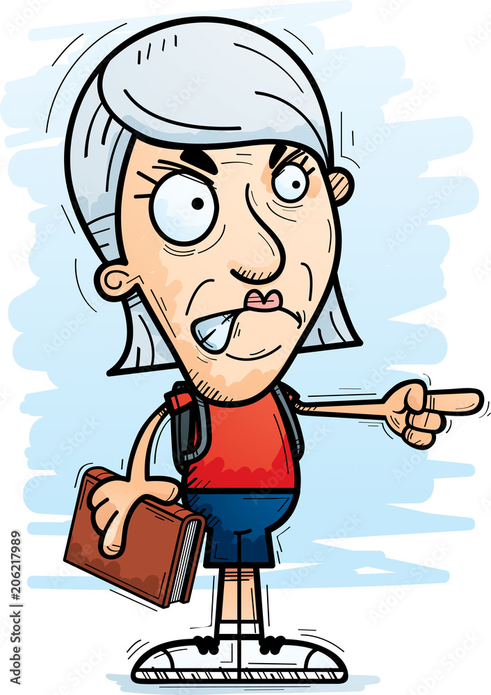 Angry Cartoon Senior Citizen Student Angry Cartoon Senior Citizen Student