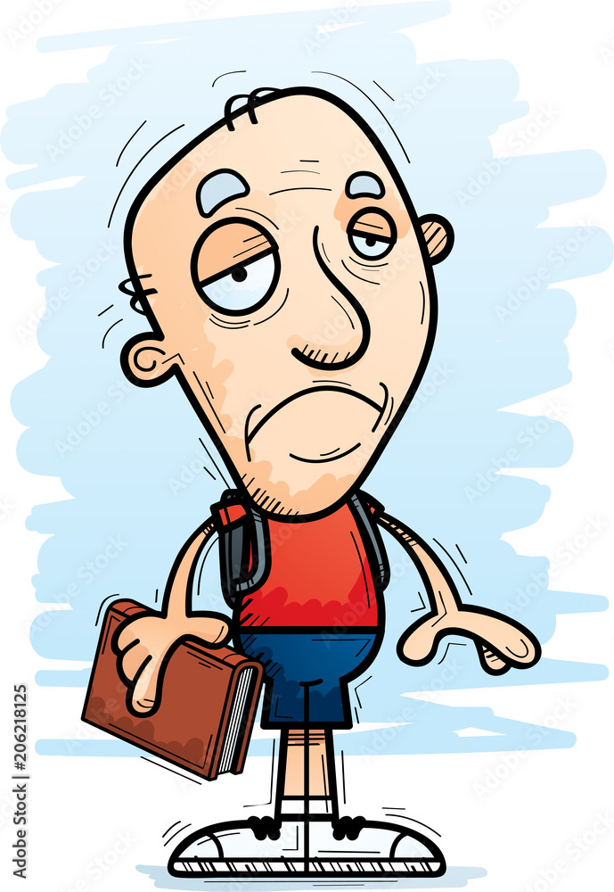 Sad Cartoon Senior Citizen Student Sad Cartoon Senior Citizen Student